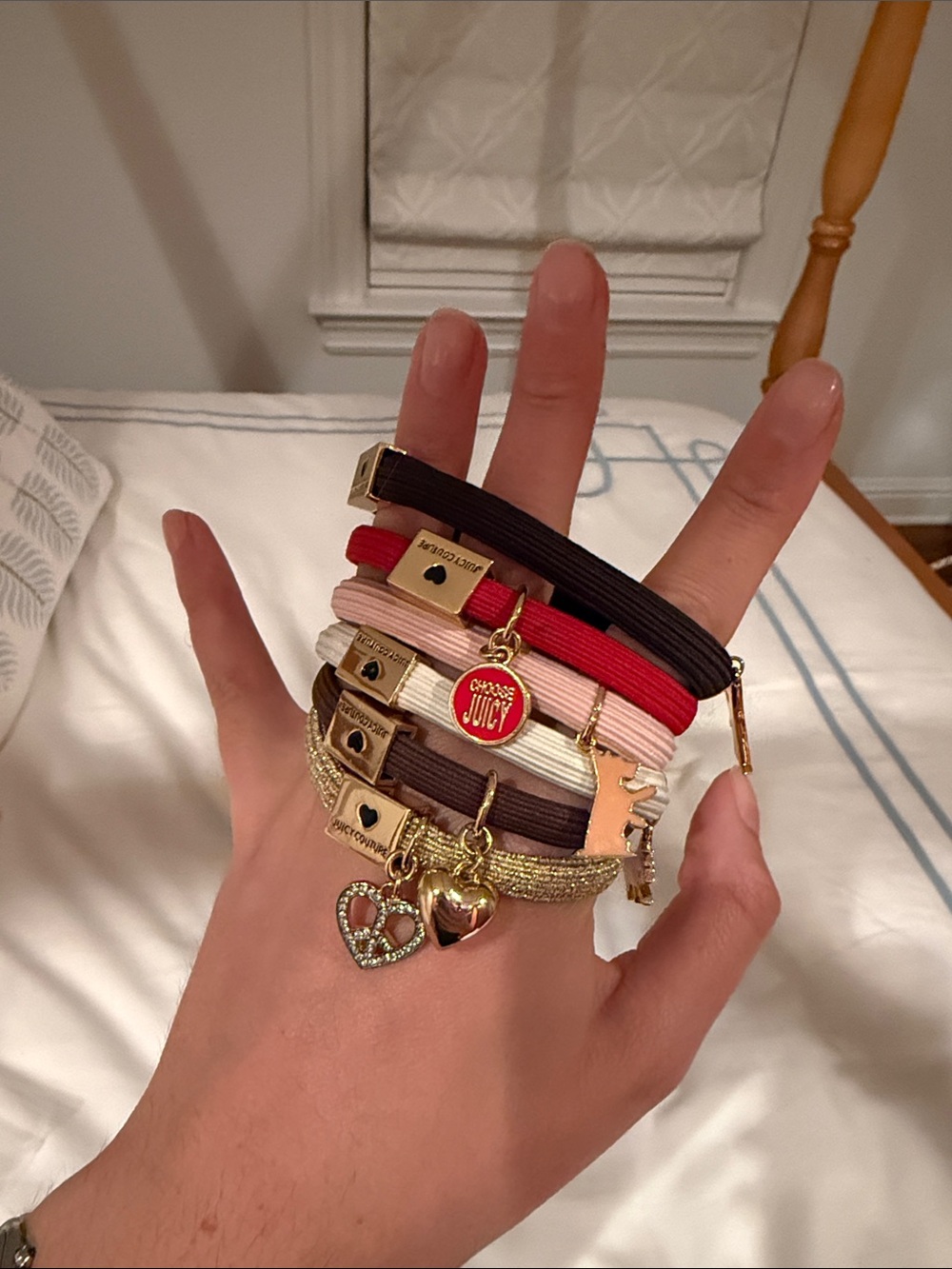 Juicy Couture Vintage Y2K Hair Band / Bracelet Bundle with Charms